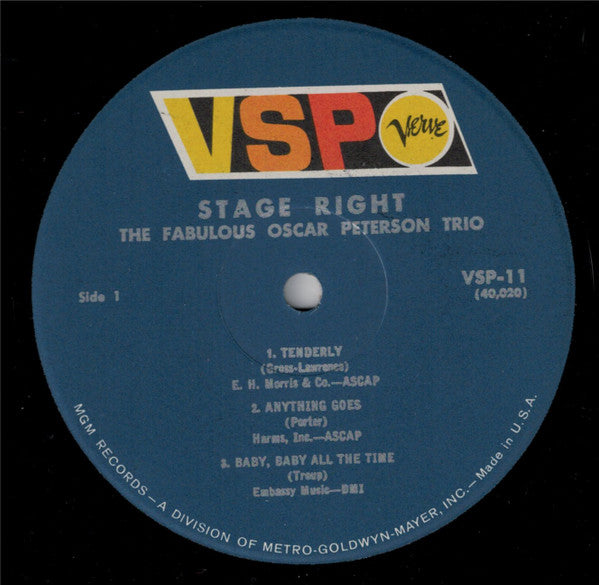 The Fabulous Oscar Peterson Trio* - Stage Right - LP