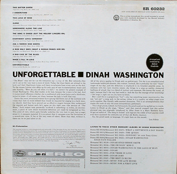 Dinah Washington - Unforgettable - LP