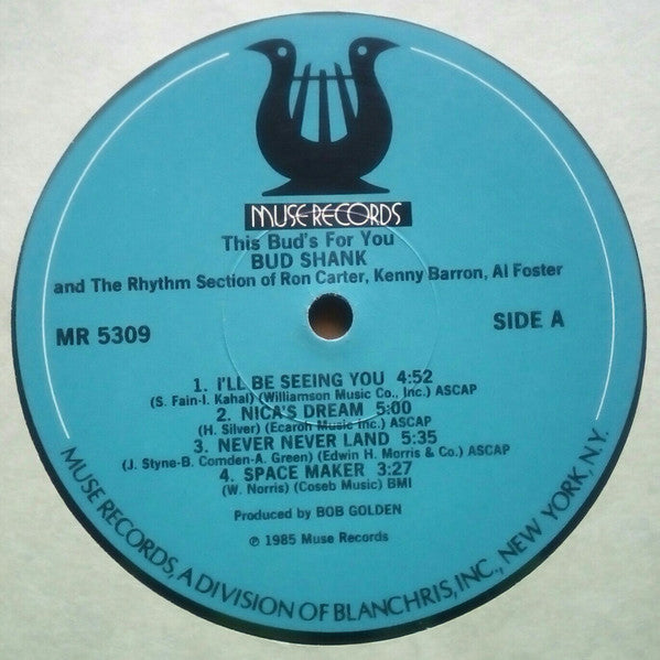 Bud Shank And The Rhythm Section Of Ron Carter, Kenny Barron, Al Foster - This Bud's For You... - LP