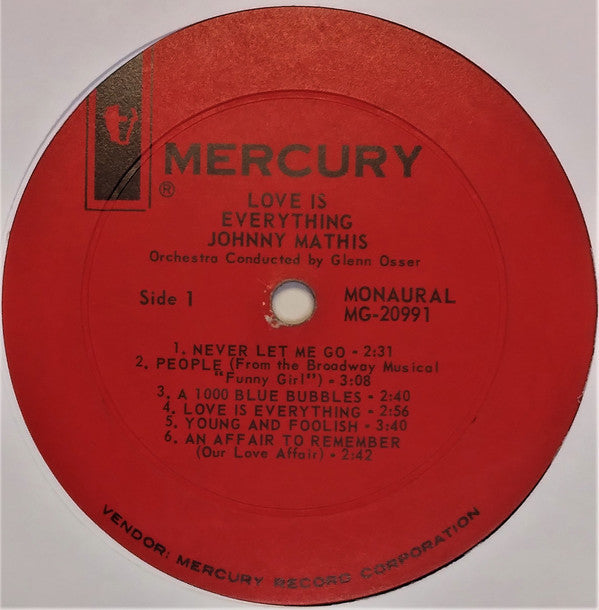 Johnny Mathis - Love Is Everything - LP