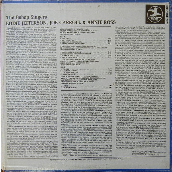 Eddie Jefferson, Joe Carroll & Annie Ross - The Bebop Singers - LP