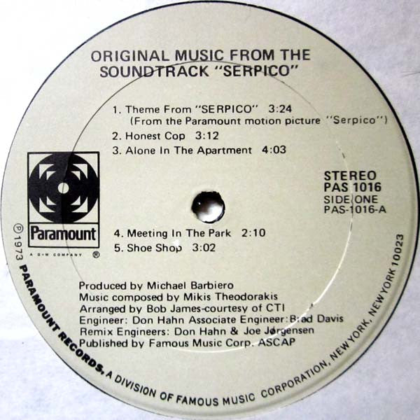 Mikis Theodorakis - Serpico (Original Music From The Soundtrack) - LP