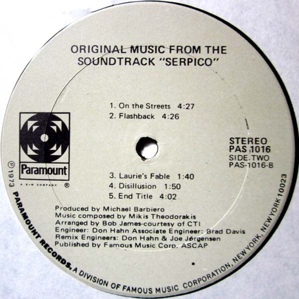 Mikis Theodorakis - Serpico (Original Music From The Soundtrack) - LP