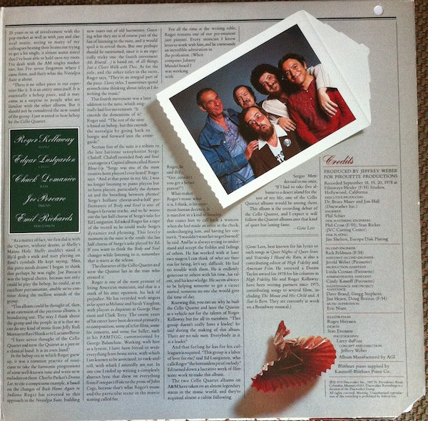 Roger Kellaway & The Cello Quintet - Nostalgia Suite - LP