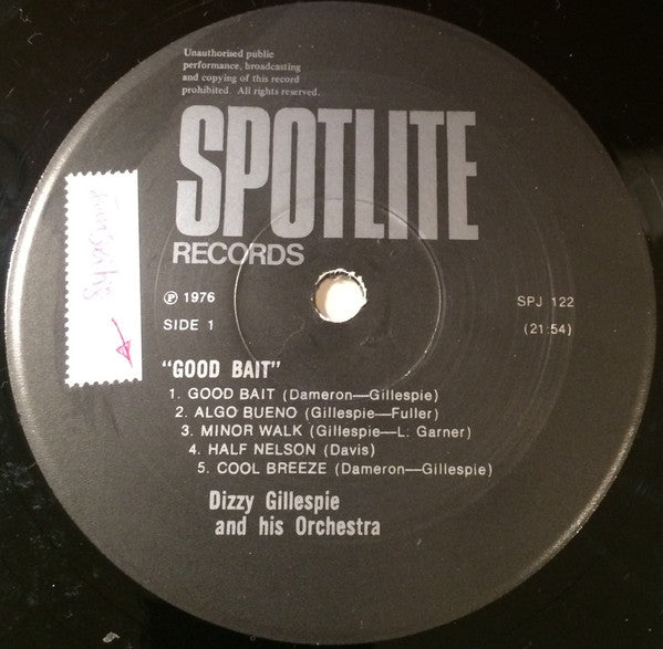 Dizzy Gillespie And His Orchestra - Good Bait - LP