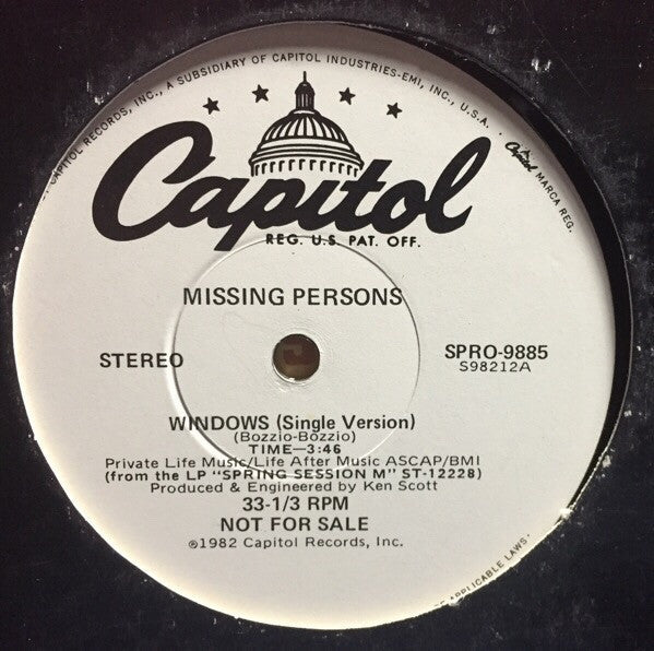 Missing Persons - Windows - LP