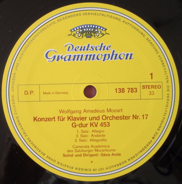 Mozart* - Camerata Academica Des Salzburger Mozarteums*, Géza Anda - Klavierkonzerte G-Dur KV 453 ・C-Dur KV 467 - LP