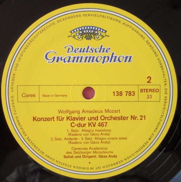 Mozart* - Camerata Academica Des Salzburger Mozarteums*, Géza Anda - Klavierkonzerte G-Dur KV 453 ・C-Dur KV 467 - LP