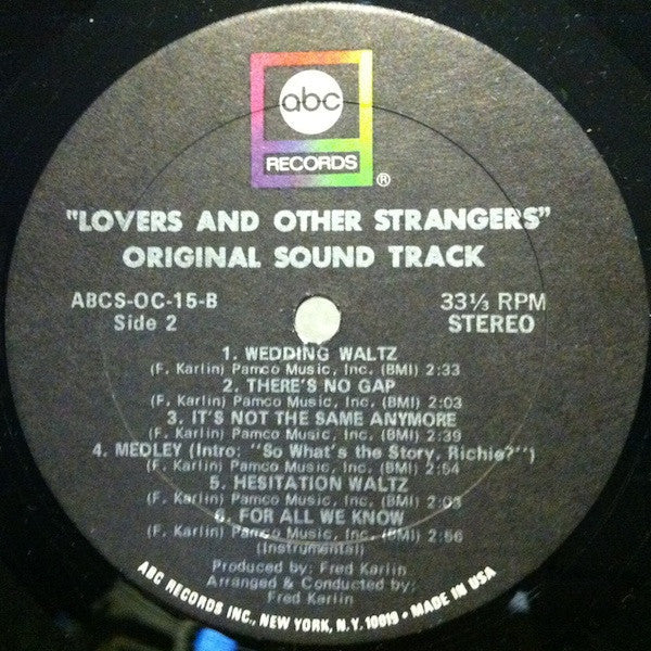 Fred Karlin - Lovers And Other Strangers - LP