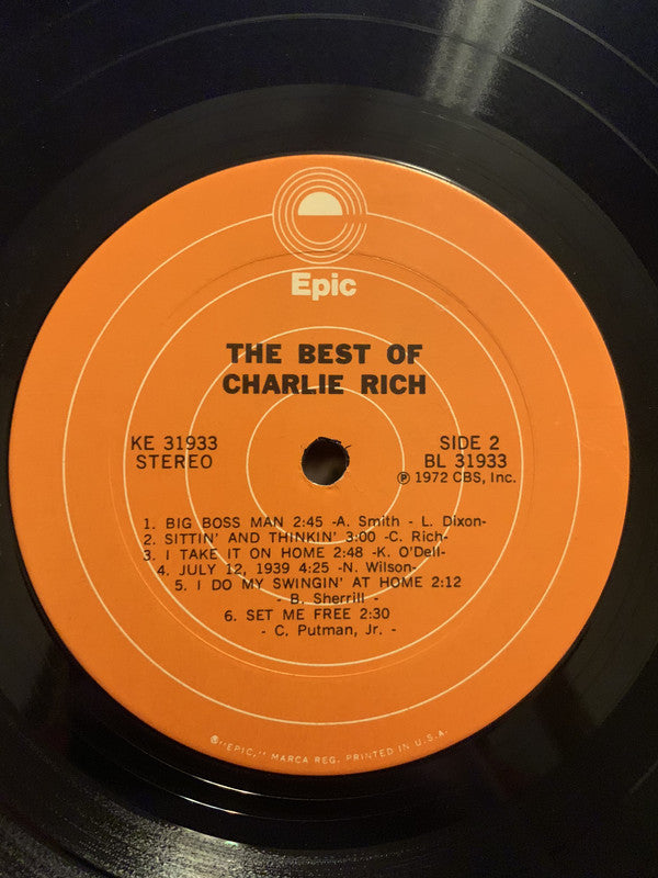 Charlie Rich - The Best Of Charlie Rich - LP