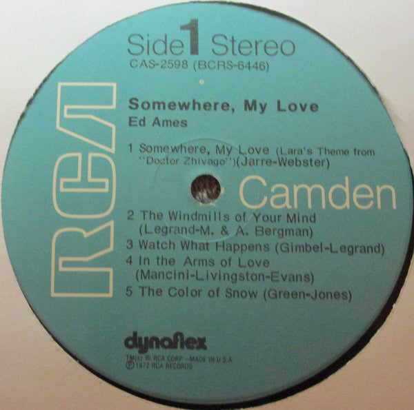 Ed Ames - Somewhere, My Love - LP