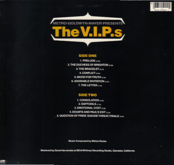 Miklós Rózsa - The V.I.P.s (The Original Score From The Motion Picture) - LP