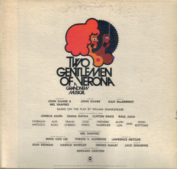 Various - Two Gentlemen Of Verona: A Grand New Musical (Original Broadway Cast Recording) - LP