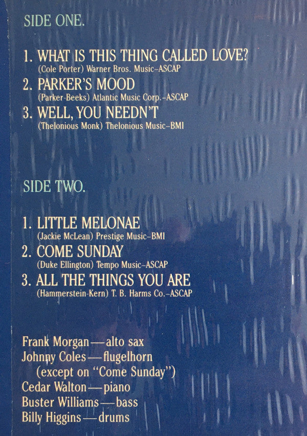 Frank Morgan Quintet - Bebop Lives! - LP