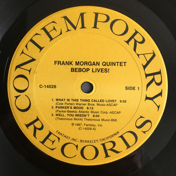 Frank Morgan Quintet - Bebop Lives! - LP
