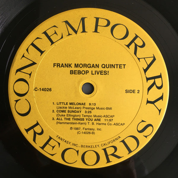 Frank Morgan Quintet - Bebop Lives! - LP
