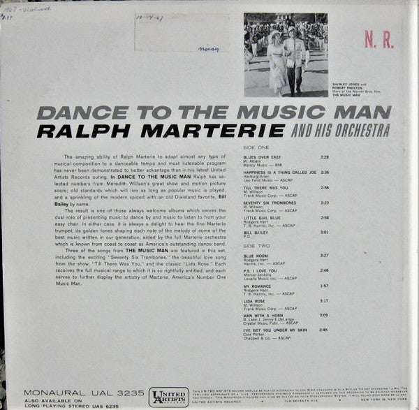 Ralph Marterie And His Orchestra - Dance To The Music Man - LP