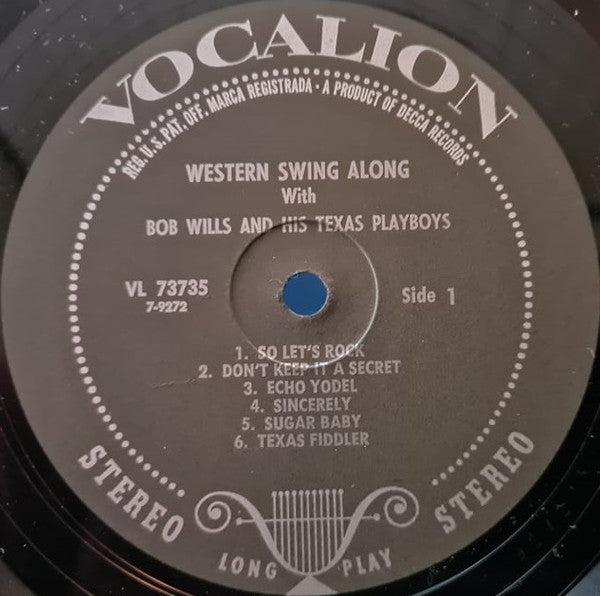 Bob Wills & His Texas Playboys - Western Swing Along - LP