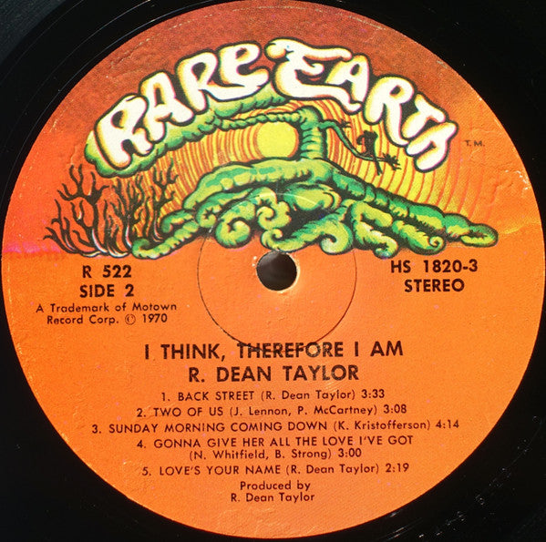 R. Dean Taylor - I Think, Therefore I Am - LP