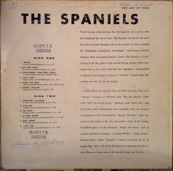 The Spaniels - The Spaniels - LP