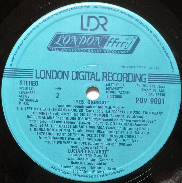 Luciano Pavarotti - Yes, Giorgio - LP
