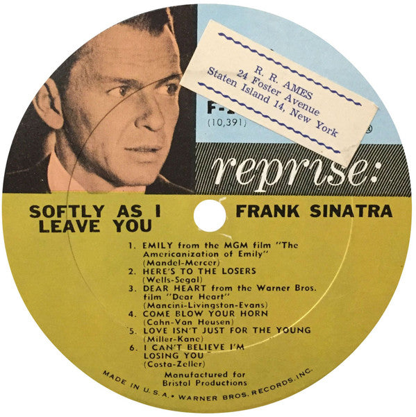Sinatra* - Softly, As I Leave You - LP