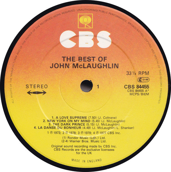 John McLaughlin - The Best Of - LP