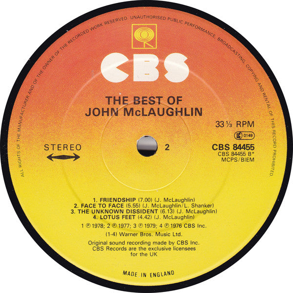 John McLaughlin - The Best Of - LP