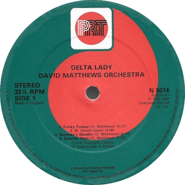 David Matthews Orchestra Featuring Earl Klugh - Delta Lady - LP