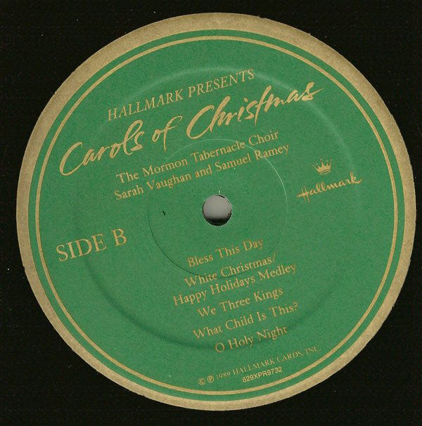 The Mormon Tabernacle Choir*, Sarah Vaughan and Samuel Ramey - Hallmark Presents: Carols Of Christmas - LP