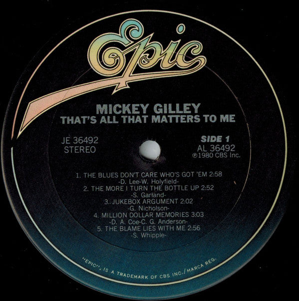 Mickey Gilley - That's All That Matters To Me - LP