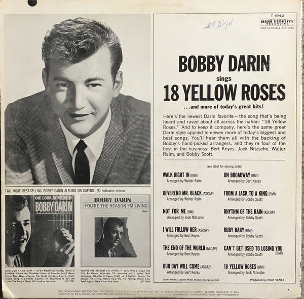 Bobby Darin - 18 Yellow Roses - LP
