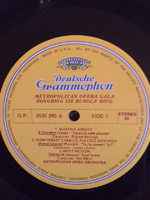 Various - Highlights From Metropolitan Opera Gala Honouring Sir Rudolf Bing - LP