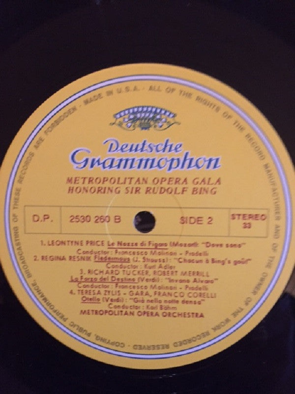 Various - Highlights From Metropolitan Opera Gala Honouring Sir Rudolf Bing - LP