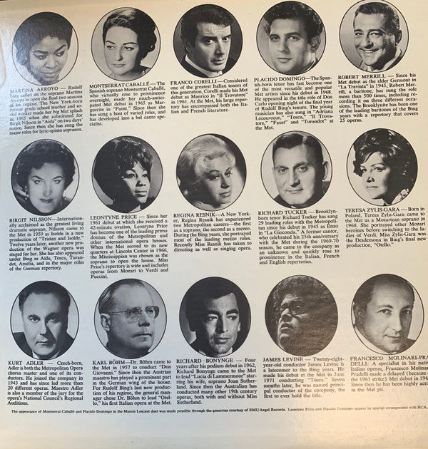 Various - Highlights From Metropolitan Opera Gala Honouring Sir Rudolf Bing - LP