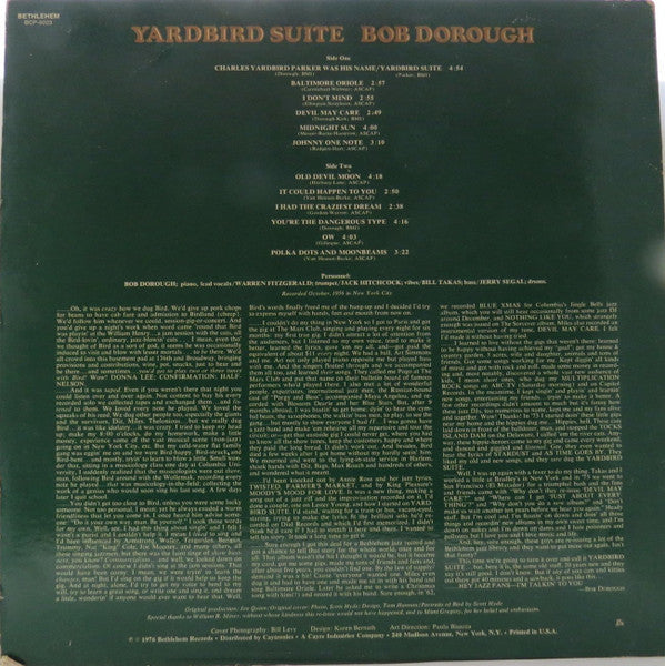 Bob Dorough - Yardbird Suite - LP