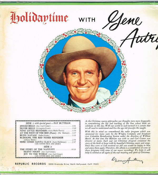 Gene Autry - Holidaytime With Gene Autry - LP