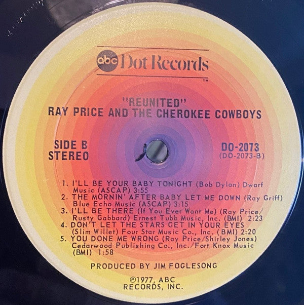 Ray Price & The Cherokee Cowboys - Reunited - LP