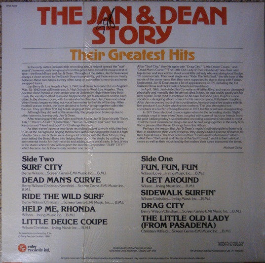 Jan & Dean - The Jan & Dean Story - Their Greatest Hits - LP