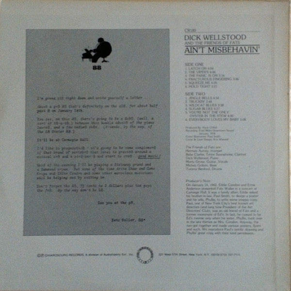Dick Wellstood And The Friends Of Fats - Ain't Misbehavin' - LP