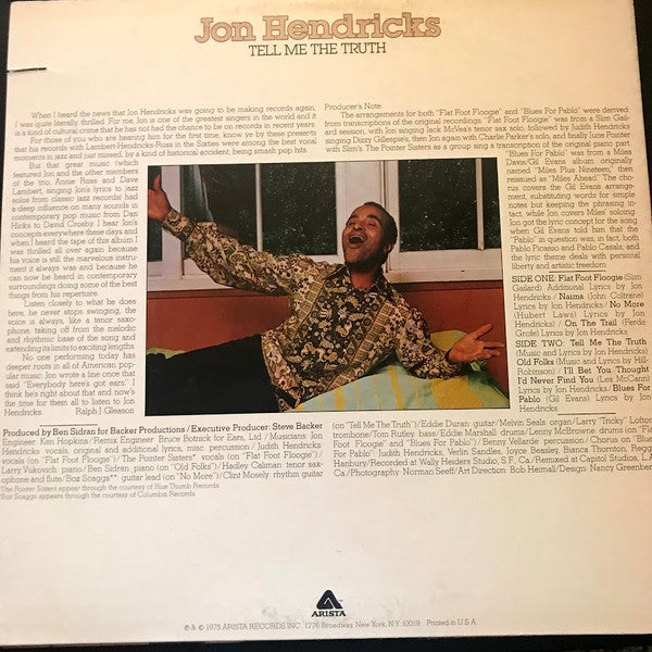 Jon Hendricks - Tell Me The Truth - LP