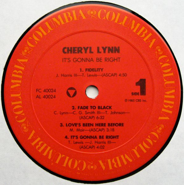 Cheryl Lynn - It's Gonna Be Right - LP