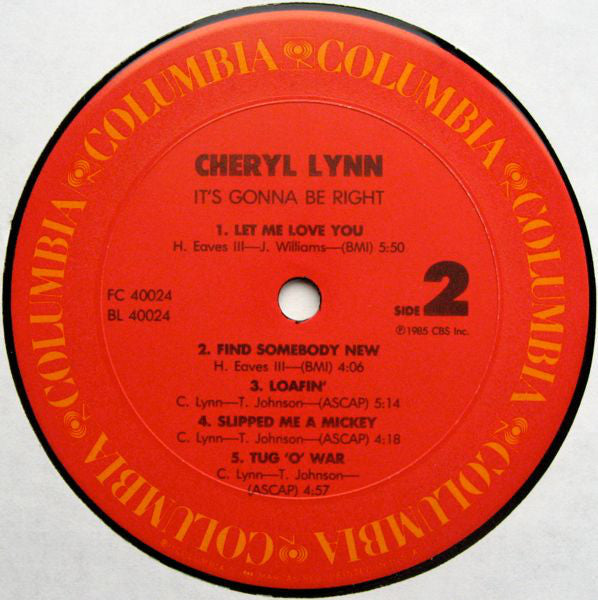 Cheryl Lynn - It's Gonna Be Right - LP