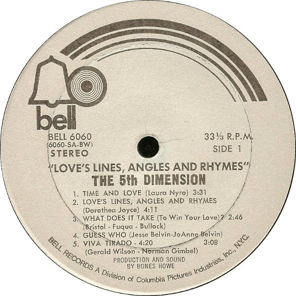 The 5th Dimension* - Love's Lines, Angles And Rhymes - LP