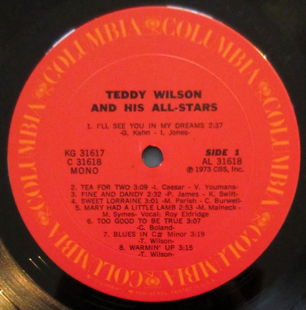 Teddy Wilson - Teddy Wilson And His All-Stars - LP