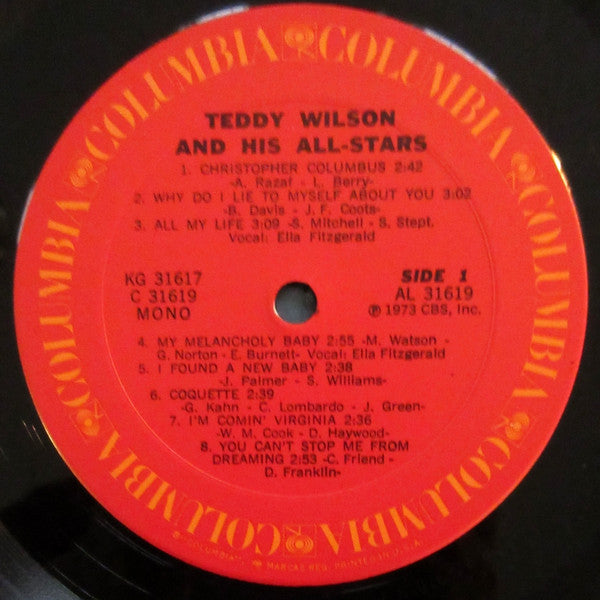 Teddy Wilson - Teddy Wilson And His All-Stars - LP