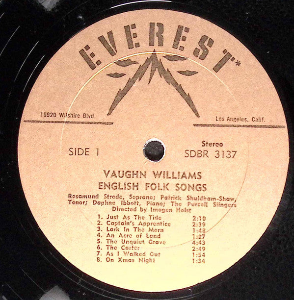 The Purcell Singers* - English Folk Songs - LP