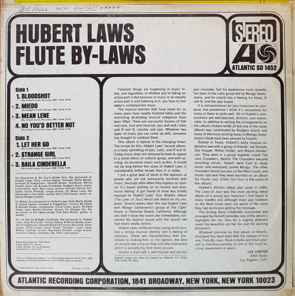 Hubert Laws - Flute By-Laws - LP