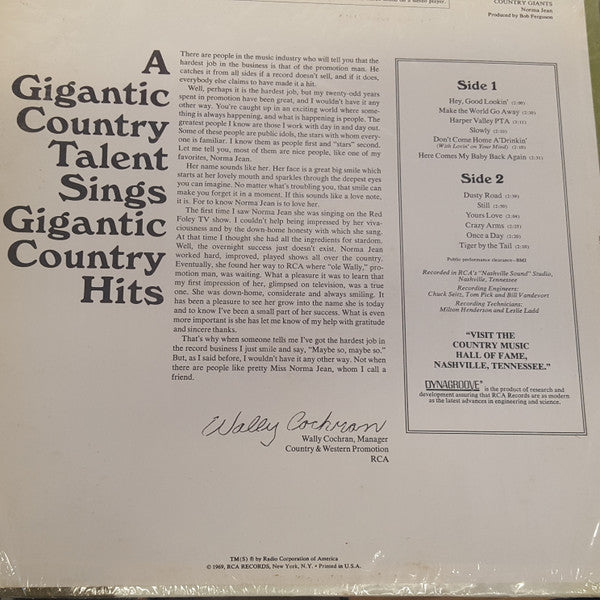 Norma Jean (2) - Country Giants - LP
