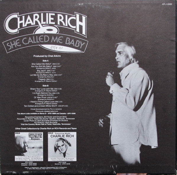 Charlie Rich - She Called Me Baby - LP
